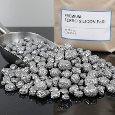 Alloy Çelik ve dökme demir için 55% 75% Silikon İçeriği ile Premium Ferro Silikon FeSi Granülleri 10 ′′ 100 mm Boyutlarda ve Düşük Fosfor ve Kükürt